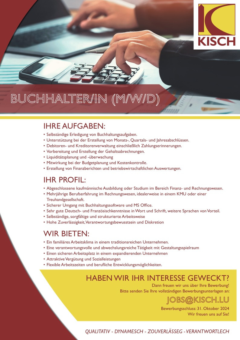 BUCHHALTER/IN (M/W/D)