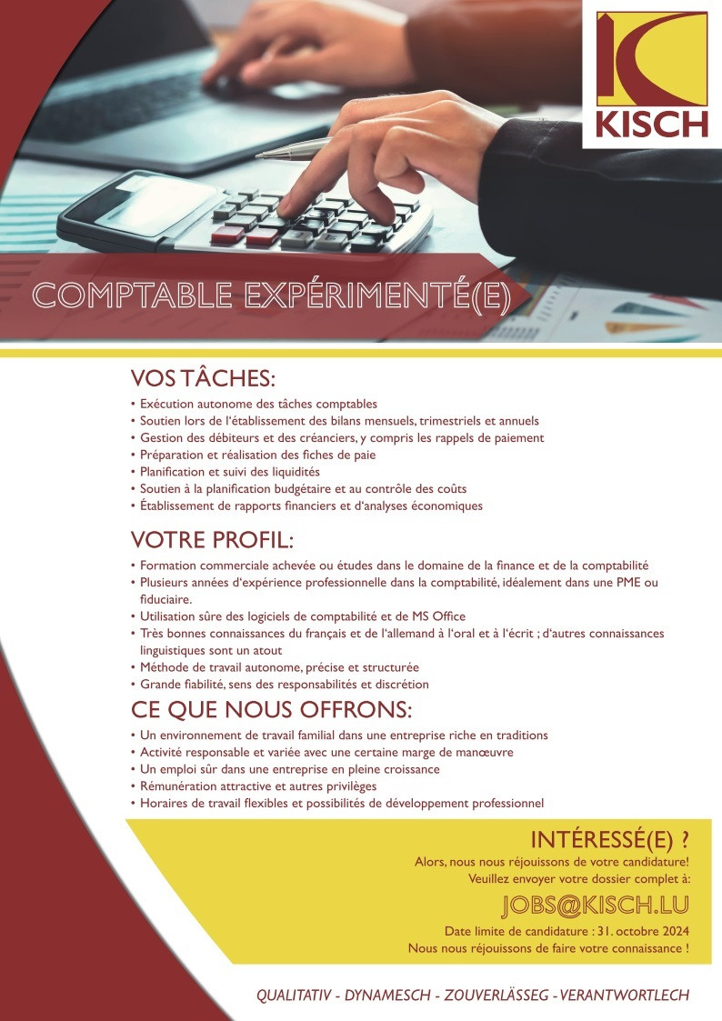 COMPTABLE EXPÉRIMENTÉ(E)