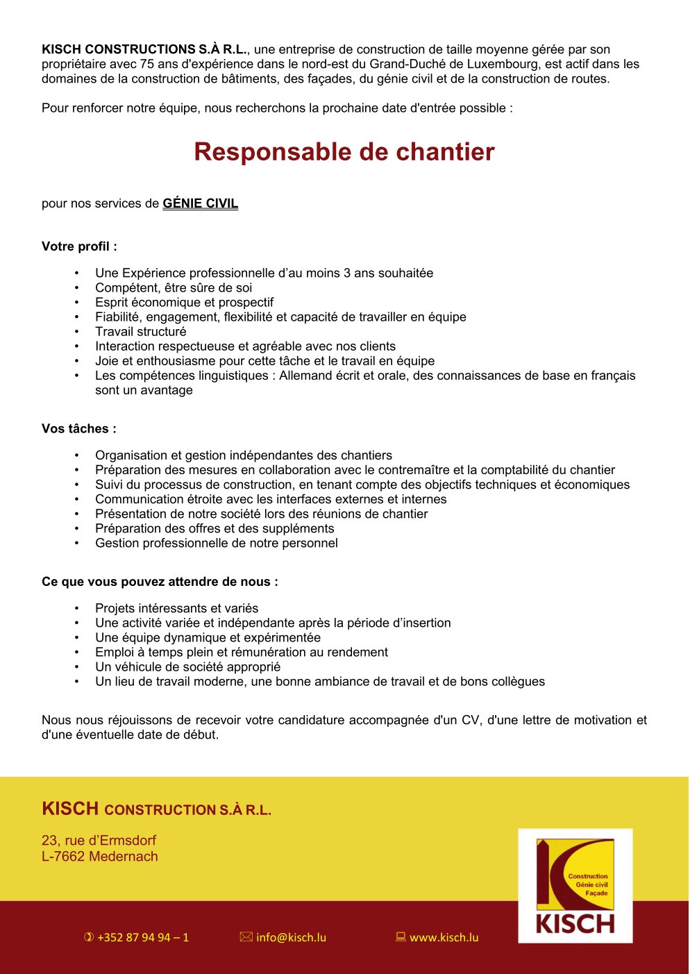 TECHNICIEN EN GENIE CIVIL
